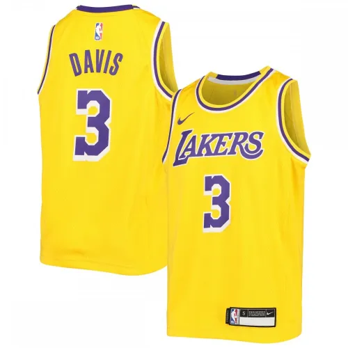 Camisa Swingman Nike para jovens do Anthony Davis dos Los Angeles Lakers - Edição Icon - Dourada