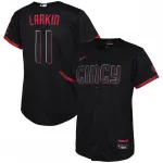 Camiseta réplica de jugador Barry Larkin de los Cincinnati Reds Nike para jóvenes 2023 City Connect - Negra Camiseta de réplica Nike City Connect 2023 para jóvenes de los Cincinnati Reds de Barry Larkin – Negra