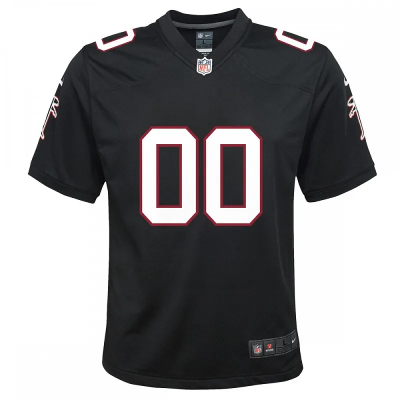 Camisola de jogo personalizada de jovens dos Atlanta Falcons Nike Throwback - Preto