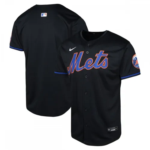 Camisa Alternativa Limitada Nike para Jovens dos New York Mets - Preta