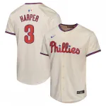 Bryce Harper Philadelphia Phillies Camiseta Nike Youth Alternate Limited Player - Crema Bryce Harper Philadelphia Phillies Nike Youth Alternate Limited Player Jersey - Cream