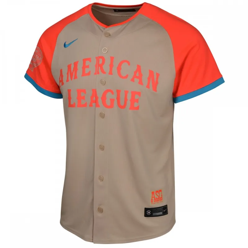 Camiseta juvenil Nike del Juego de Estrellas de la MLB 2024 de la Liga Americana (Edición Limitada) – Color crema