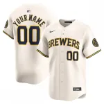 Milwaukee Brewers Nike Youth Home Limited Custom Jersey – Cream