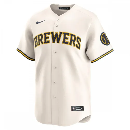 Maglia Nike da casa in edizione limitata per ragazzi dei Milwaukee Brewers – Colore crema