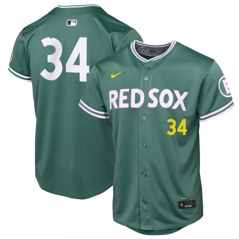 Maglia da giocatore ritirato David Ortiz dei Boston Red Sox, collezione Nike Youth 2025 City Connect Limited - Verde