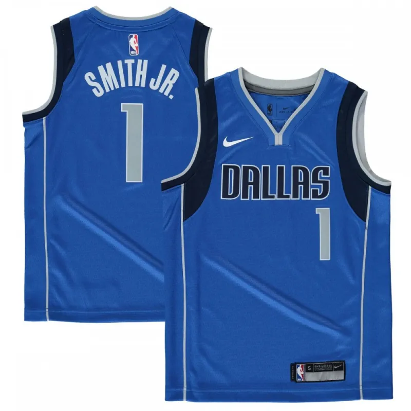 Maillot Swingman Nike pour enfant Dennis Smith des Dallas Mavericks, bleu – Édition Icon