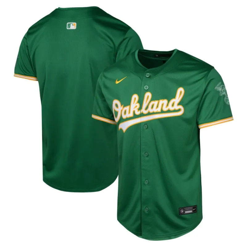 Maillot Nike alternatif en édition limitée pour enfants des Oakland Athletics – Vert