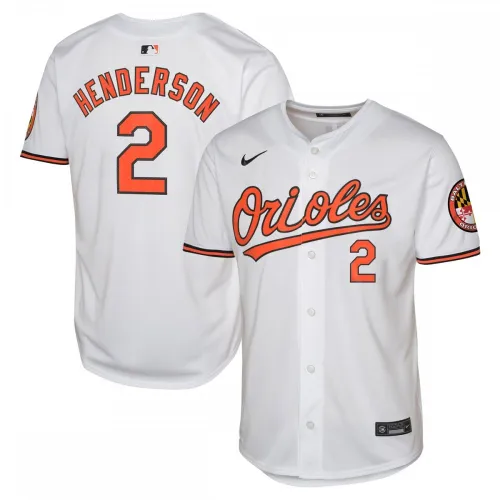 Camiseta Nike de casa para jóvenes de los Baltimore Orioles de Gunnar Henderson – Blanca
