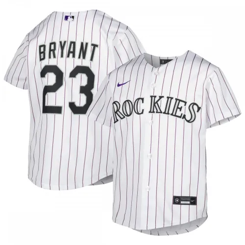 Maglia da giocatore Nike replica alternativa per ragazzi di Kris Bryant dei Colorado Rockies - Bianca
