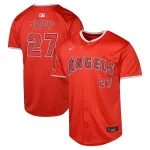Camisa de jogador Nike Alternativa para Jovens de Mike Trout dos Los Angeles Angels - Vermelha Camisa de jogador Nike Alternativa para Jovens de Mike Trout dos Los Angeles Angels – Vermelha