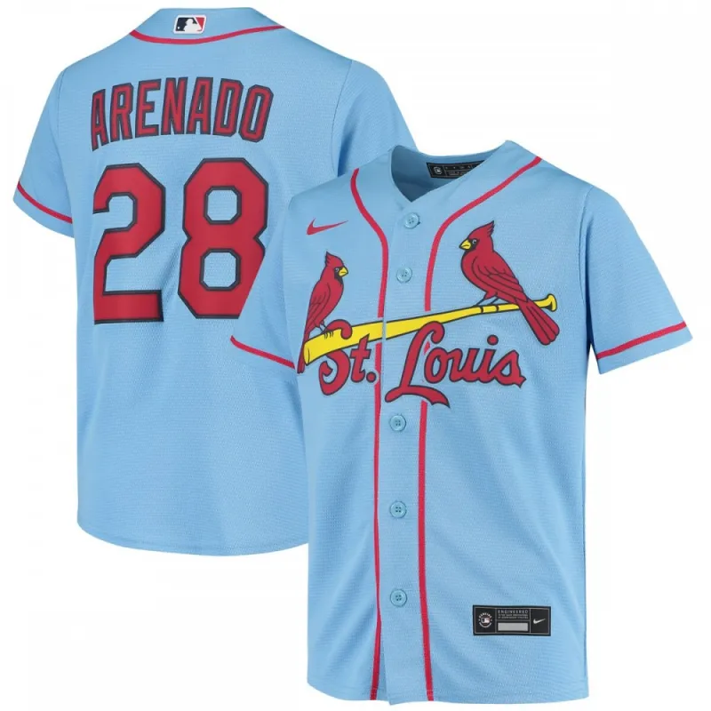 Nolan Arenado St. Louis Cardinals Nike Youth Alternate Replica Player Jersey – Light Blue