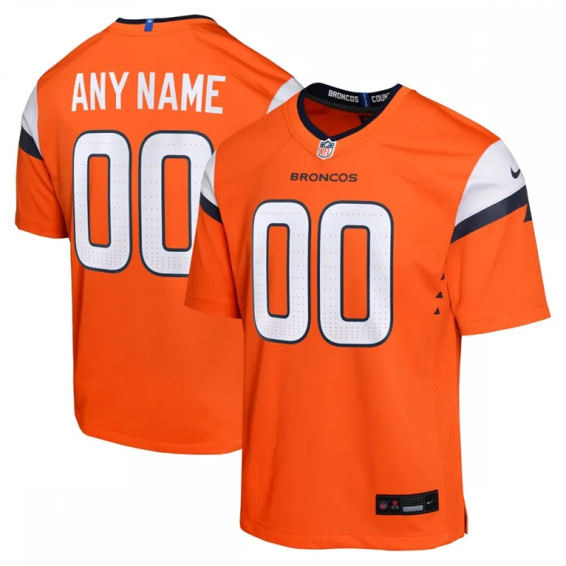 Camisola de jogo personalizada para jovens dos Denver Broncos Nike - Laranja
