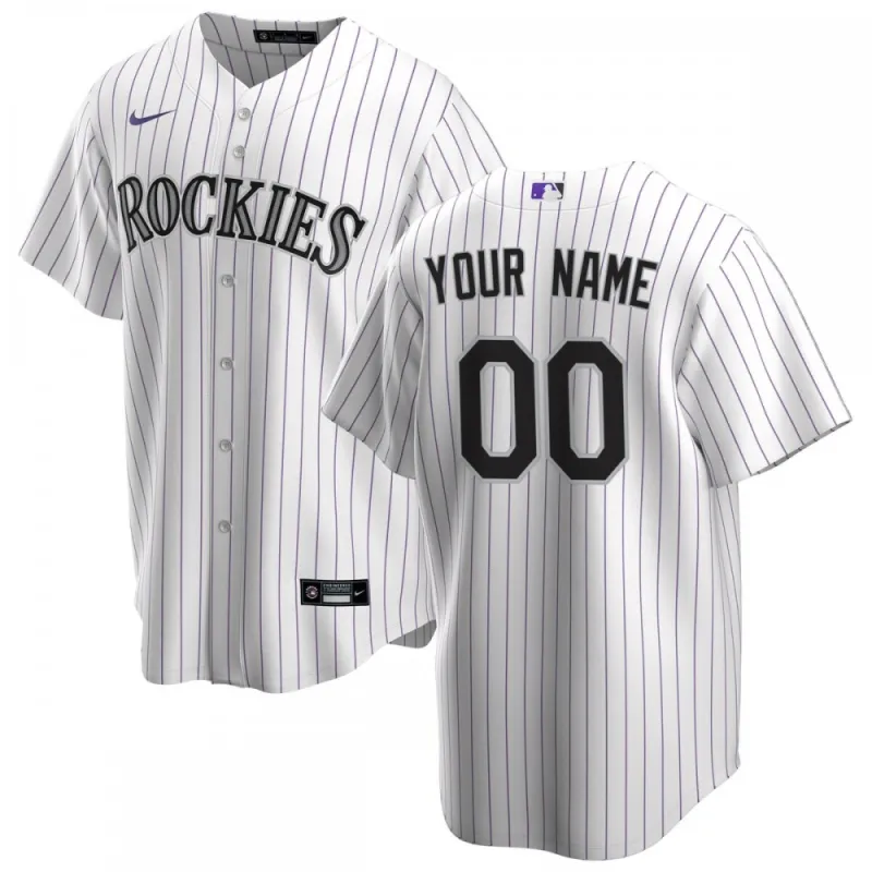Colorado Rockies Nike Youth Home Replica Custom Jersey – White