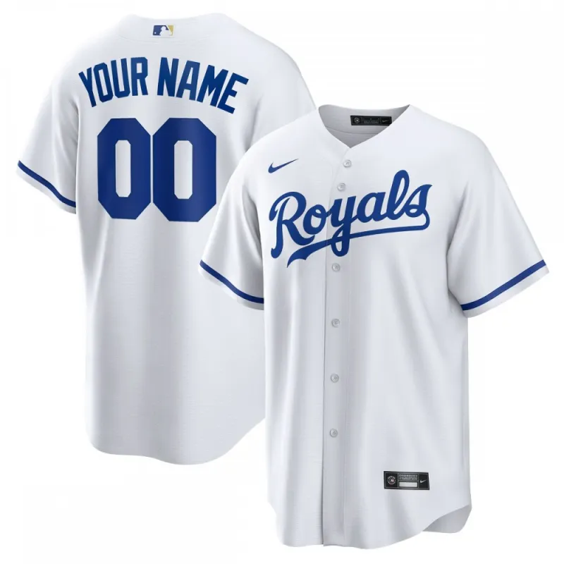 Kansas City Royals Nike Youth Replica Custom Jersey – White