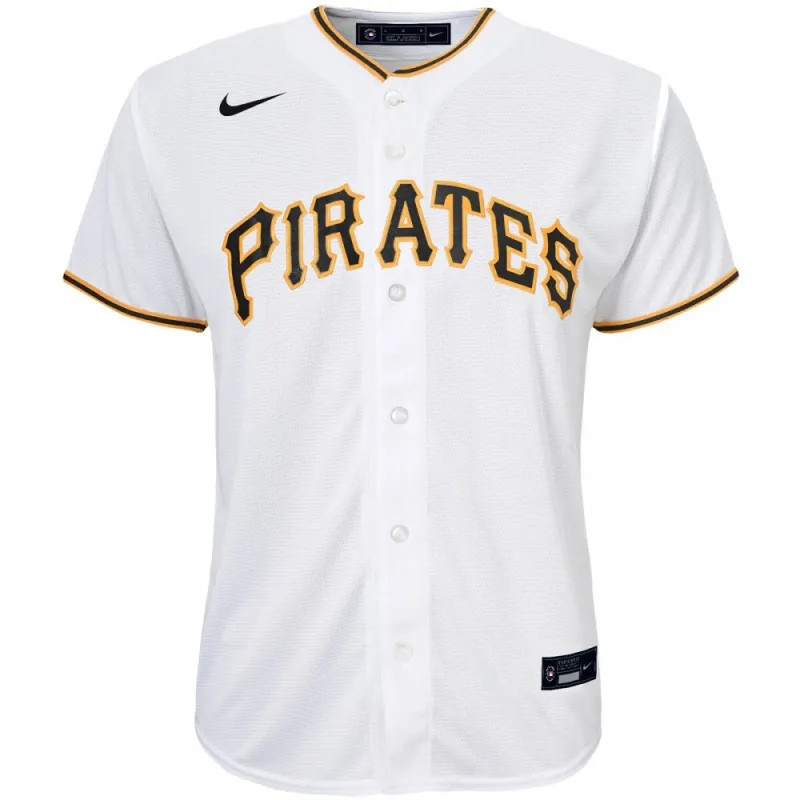 Maglia da squadra dei Pittsburgh Pirates Nike per ragazzi, edizione "Home Fan" – Bianca