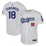 Yoshinobu Yamamoto Los Angeles Dodgers Nike Jugend nach Hause begrenzt Spieler Jersey - weiß Yoshinobu Yamamoto Los Angeles Dodgers Nike Youth Home Limited Player Jersey - Weiß