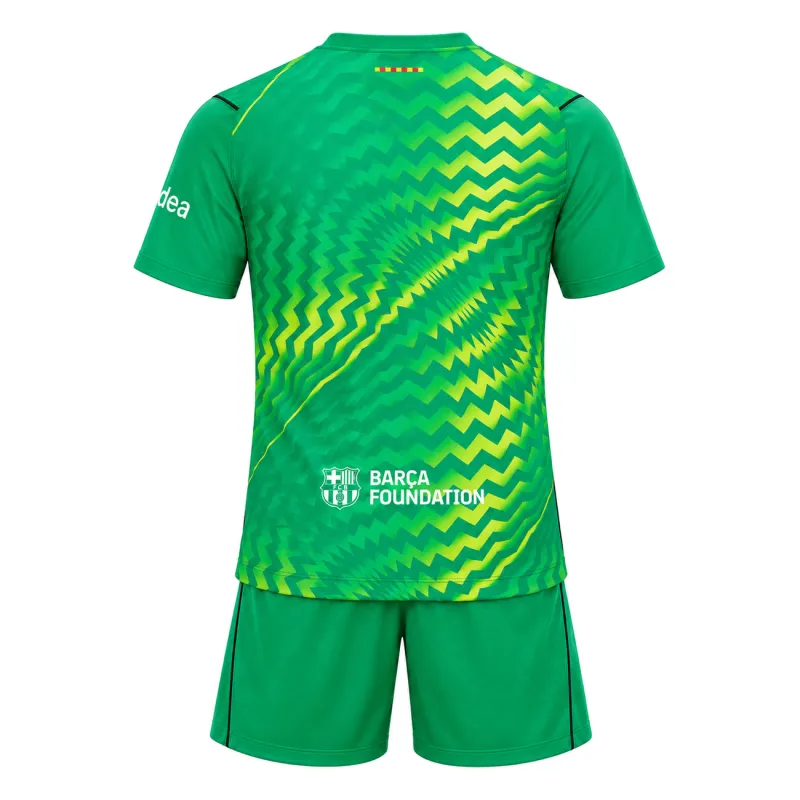 26/27 Barcelona Goalkeeper Kids Kit – Green — invisible mannequin back