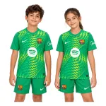 26/27 Barcelona Goalkeeper Kids Kit – Green — virtual model close front