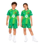 26/27 Barcelona Goalkeeper Kids Kit – Green — virtual model full front