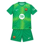 26/27 Barcelona Goalkeeper Kids Kit – Green — flat lay front