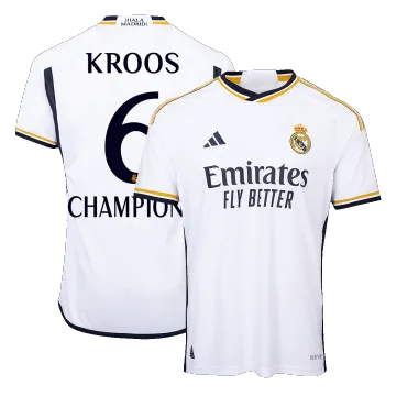 KROOS #6 CHAMPIONS Real Madrid Home Authentic Men's Soccer Jersey 2023/24