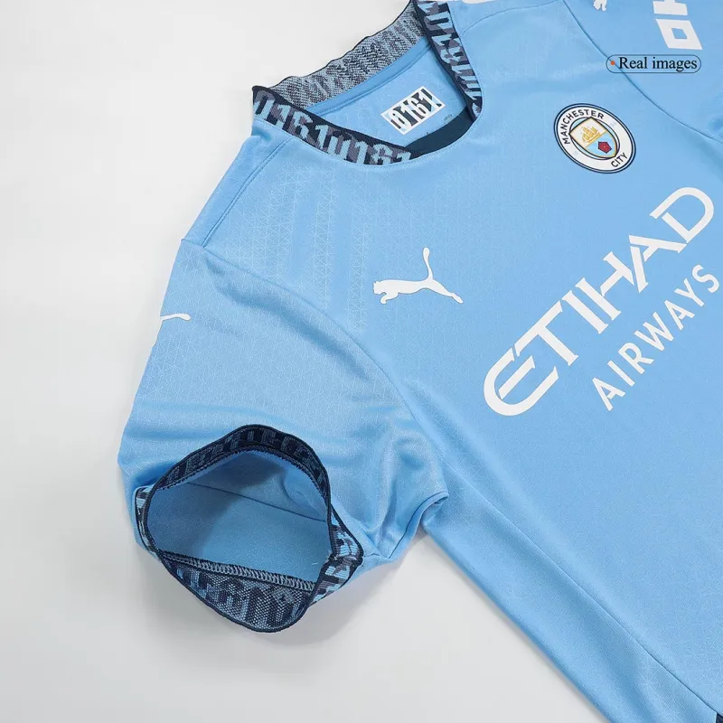 DE BRUYNE #17 Manchester City Home Authentic Soccer Jersey 2024 UCL