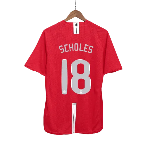 Maillot de football vintage rétro SCHOLES #18 Manchester United (maillot domicile) Finale de la Ligue des champions 2007