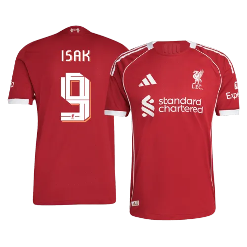 ISAK #9 Liverpool Home Authentic Fußball Trikot 2025/26