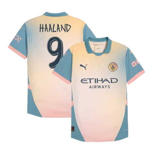 HAALAND #9 Manchester City Fourth Away Authentic Men's Soccer Jersey 2024- Definitely City (UCL)