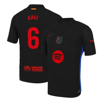 GAVI #6 Barcelona Away Authentic Men's Soccer Jersey 2024/25 - Spotify Logo Without Text