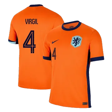 VIRGIL #4 Netherlands Home Men's Soccer Jersey EURO 2024