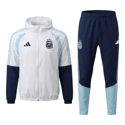 Argentinien Kapuzenpullover Herren Trainingsanzug 2026 World Cup Weiß, Vorderansicht mit Brustwappen.