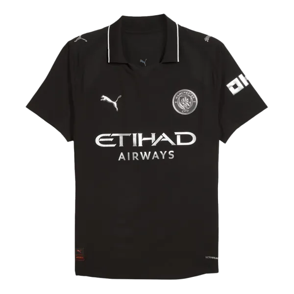 Camisa de futebol autêntica do Manchester City (jogo fora de casa) da época 25/26 - Qualidade de 1.ª classe - Vista detalhada