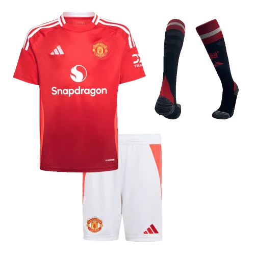 Manchester United Home Kids Soccer Jerseys Full Kit 2024/25