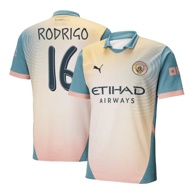 RODRIGO #16 Manchester City Fourth Away Soccer Jersey 2024/ Definitely City (UCL)