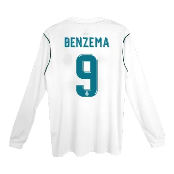 Vintage Soccer Jersey Retro BENZEMA #9 Real Madrid Home Long Sleeve 2017