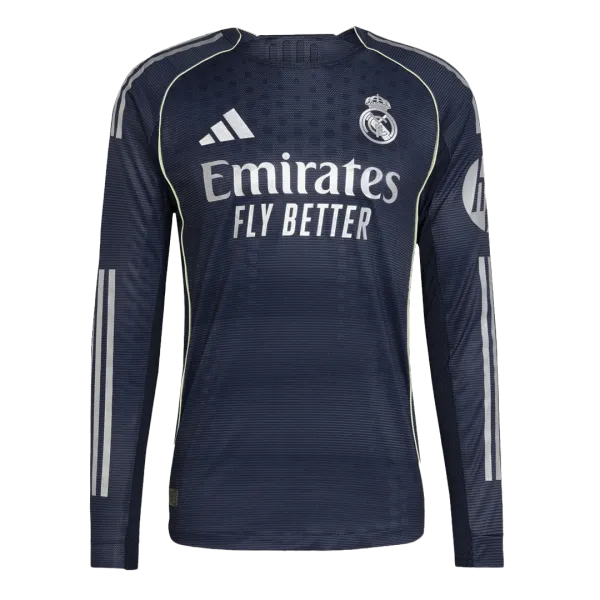 25/26 Real Madrid Away Player Version Long Sleeve Jersey - A-Grade Quality Detail View