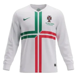 Retro Soccer Jersey Portugal Away Long Sleeve 2012 - product photo Retro Men's Soccer Jersey Portugal Away Long Sleeve 2012, full front view with crest.