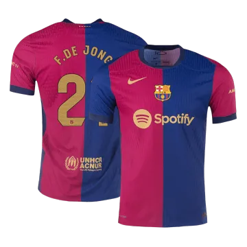 F.DE JONG #21 Barcelona Home Authentic Men's Soccer Jersey 2024/25