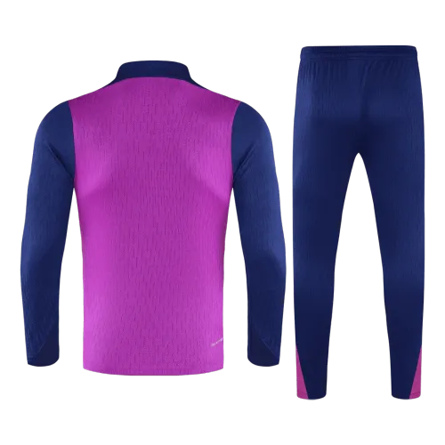 Tuta Barcellona con zip a 1/4, collezione bambini 2025/26, colore viola.
