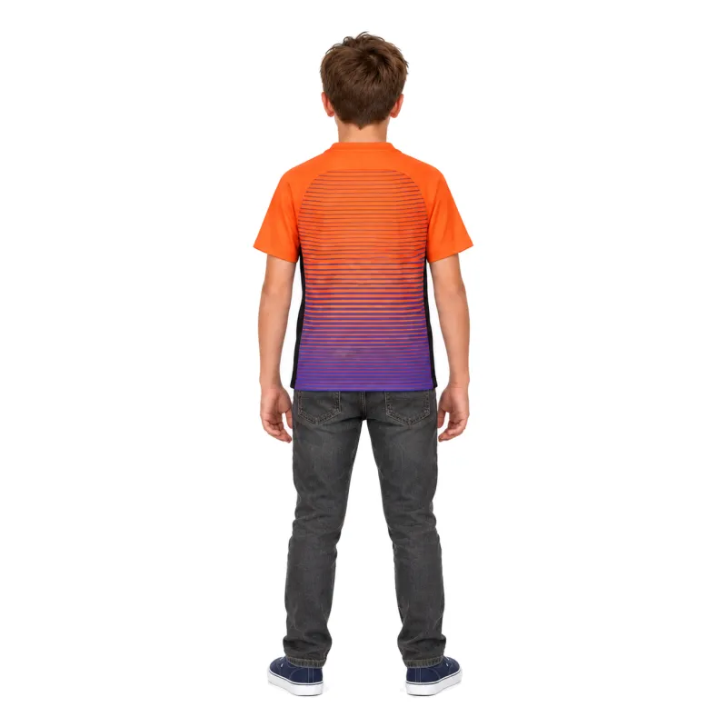 16/17 Manchester City Retro Third Kids Jersey — AI model preview, full-body back view