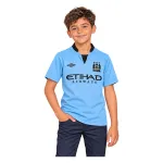 12/13 Manchester City Retro Home Kids Jersey — AI model preview, upper-body front view