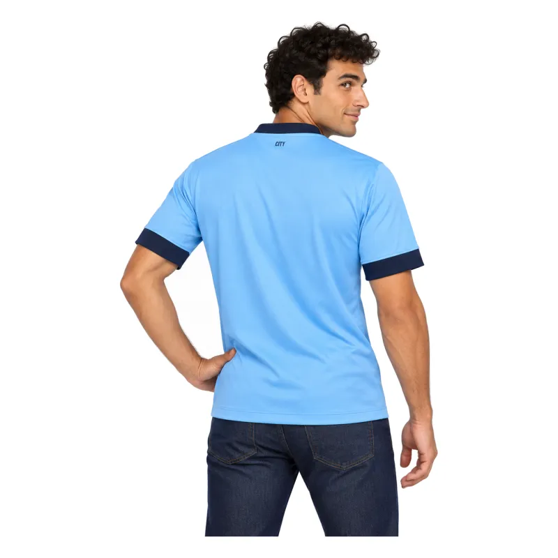 14/15 Manchester City Retro Home Jersey — AI model preview, upper-body back view