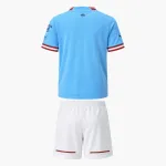 22/23 Manchester City Home Kids Kit — AI-generated product preview, back view