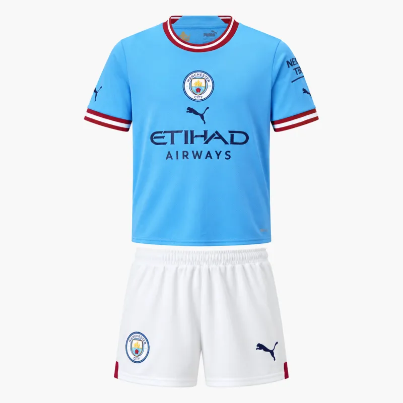 22/23 Manchester City Home Kids Kit — AI-generated product preview, front view