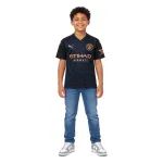 20/21 Manchester City Retro Away Kids Jersey — AI model preview, full-body front view