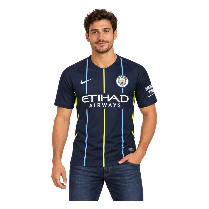 18/19 Manchester City Retro Away Jersey — AI model preview, upper-body front view