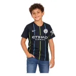 18/19 Manchester City Retro Away Kids Jersey — AI model preview, upper-body front view