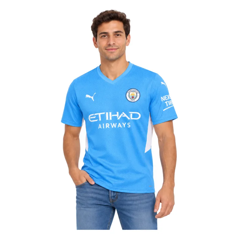 21/22 Manchester City Home Jersey — AI model preview, upper-body front view