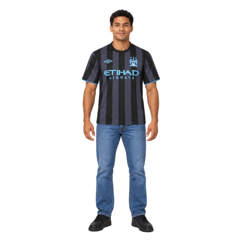 12/13 Manchester City Retro Third Jersey — AI model preview, full-body front view
